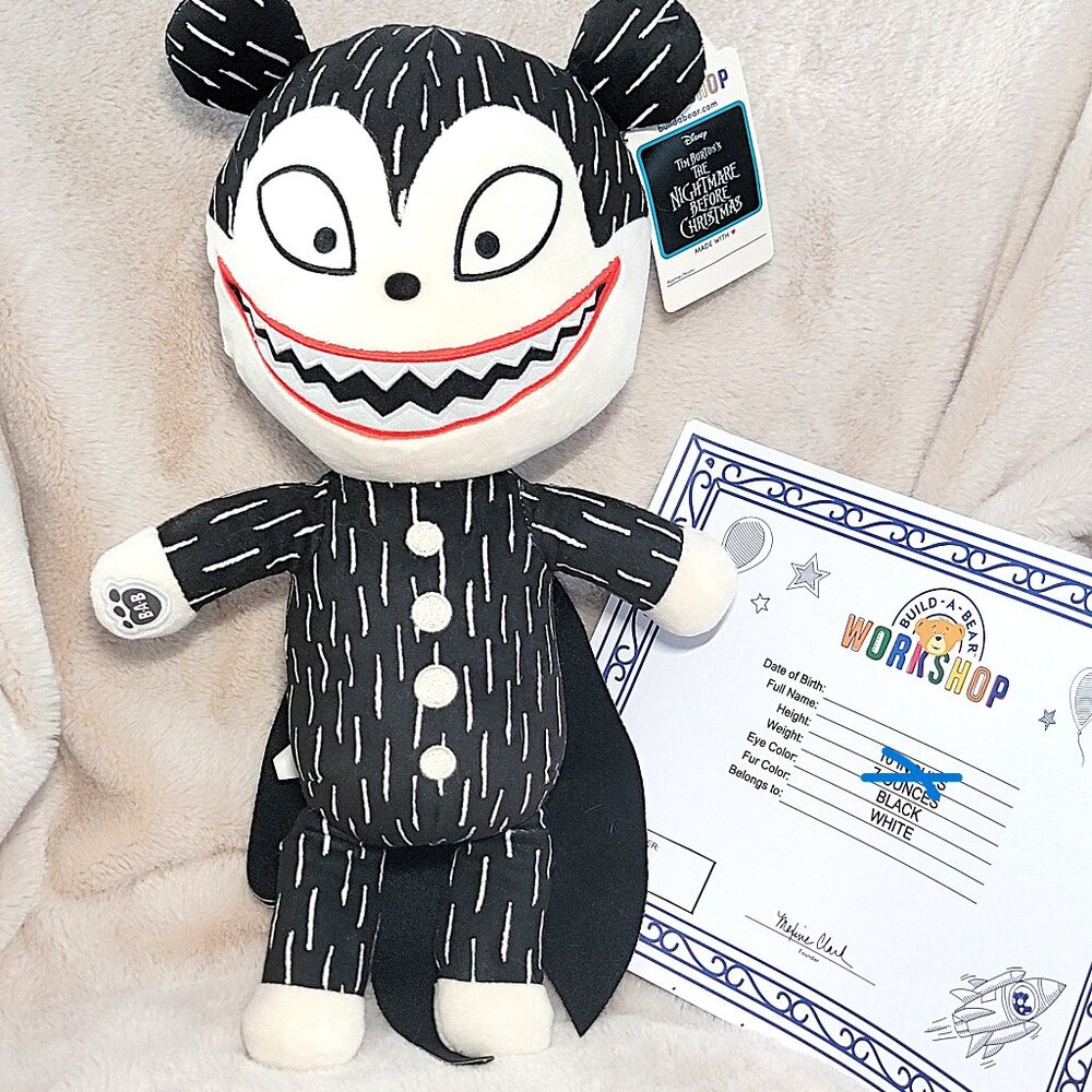 Disney Build A Bear Nightmare Before Christmas 16" Vampire Teddy Plush Doll New